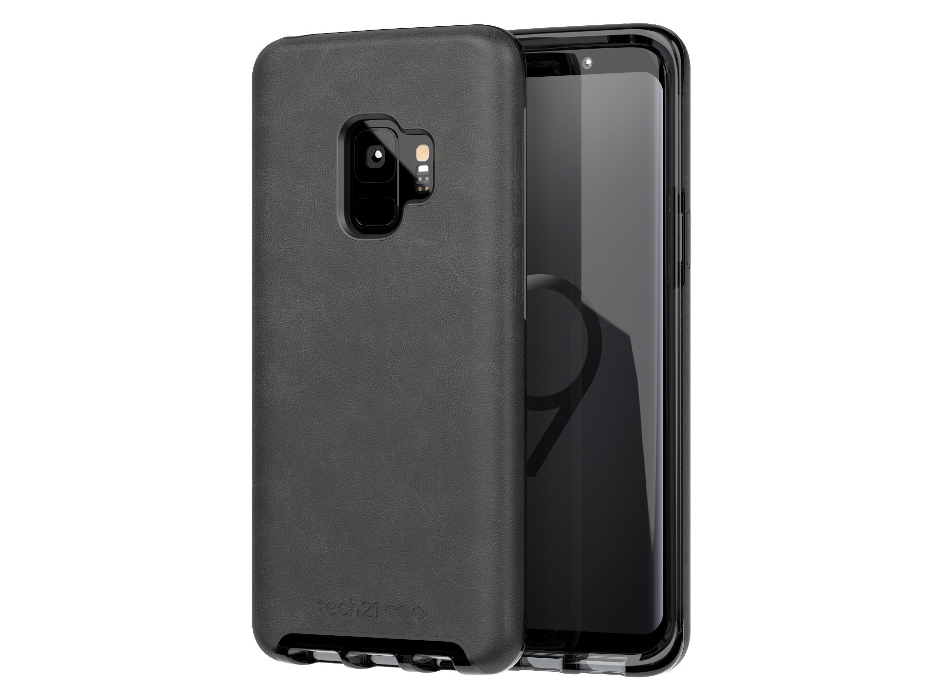 Tech21 Black Evo Strong Luxe Vegan Leather Case Cover For Samsung Galaxy S9 –