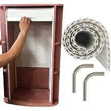 Kitchen Cabinet Tambour Door Kit, Roll Up Wardrobe Doors Retractable Pull-Down Sliding Folding Door for Pantry Office