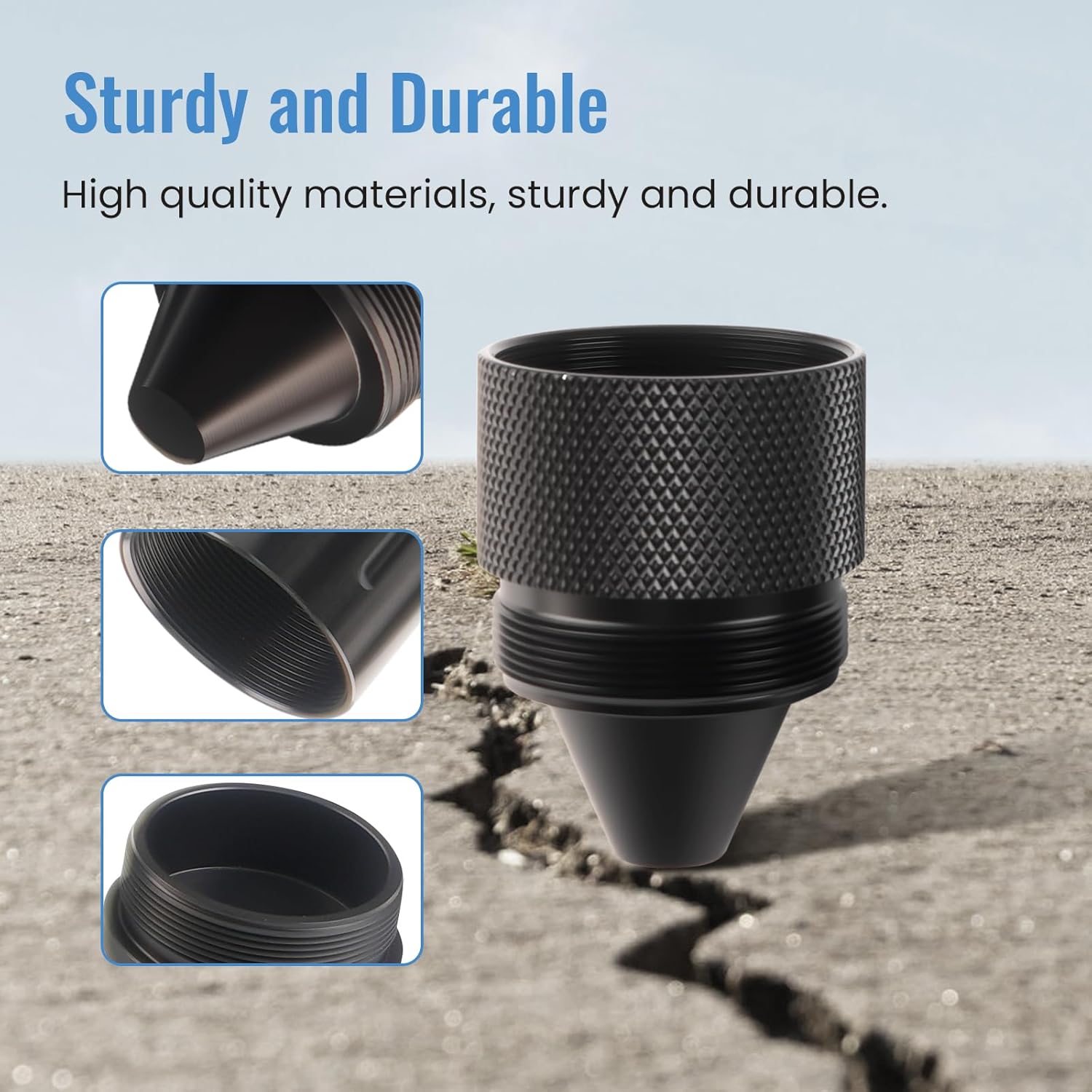Black 1.375''X24 Cone Shaped Parts Stainless Steel Aluminium Replacemet Sealed End