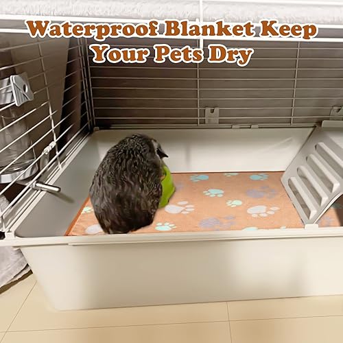 Miniatura 6 de YUEPET Mantas impermeables de conejillo de indias, lavables, paquete de 3 forros de forro polar para animales pequeños, funda de almohadilla suave