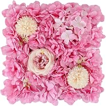Uqezagpa Telón de fondo de pared con flores artificiales para bodas, escenarios, decoración interior del hogar y exhibiciones comerciales, arreglo de rosas artificiales