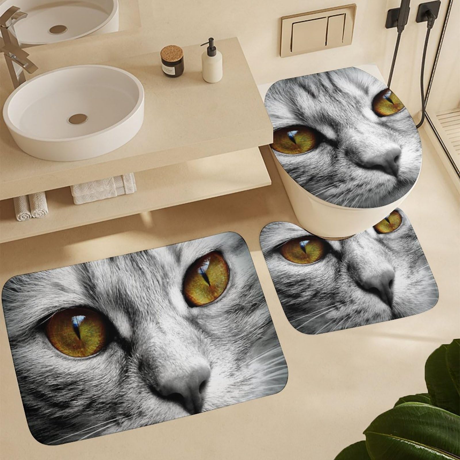 Set De Cortina De Ducha Con Gato Y Gatito Dedibujos Animados | Meses