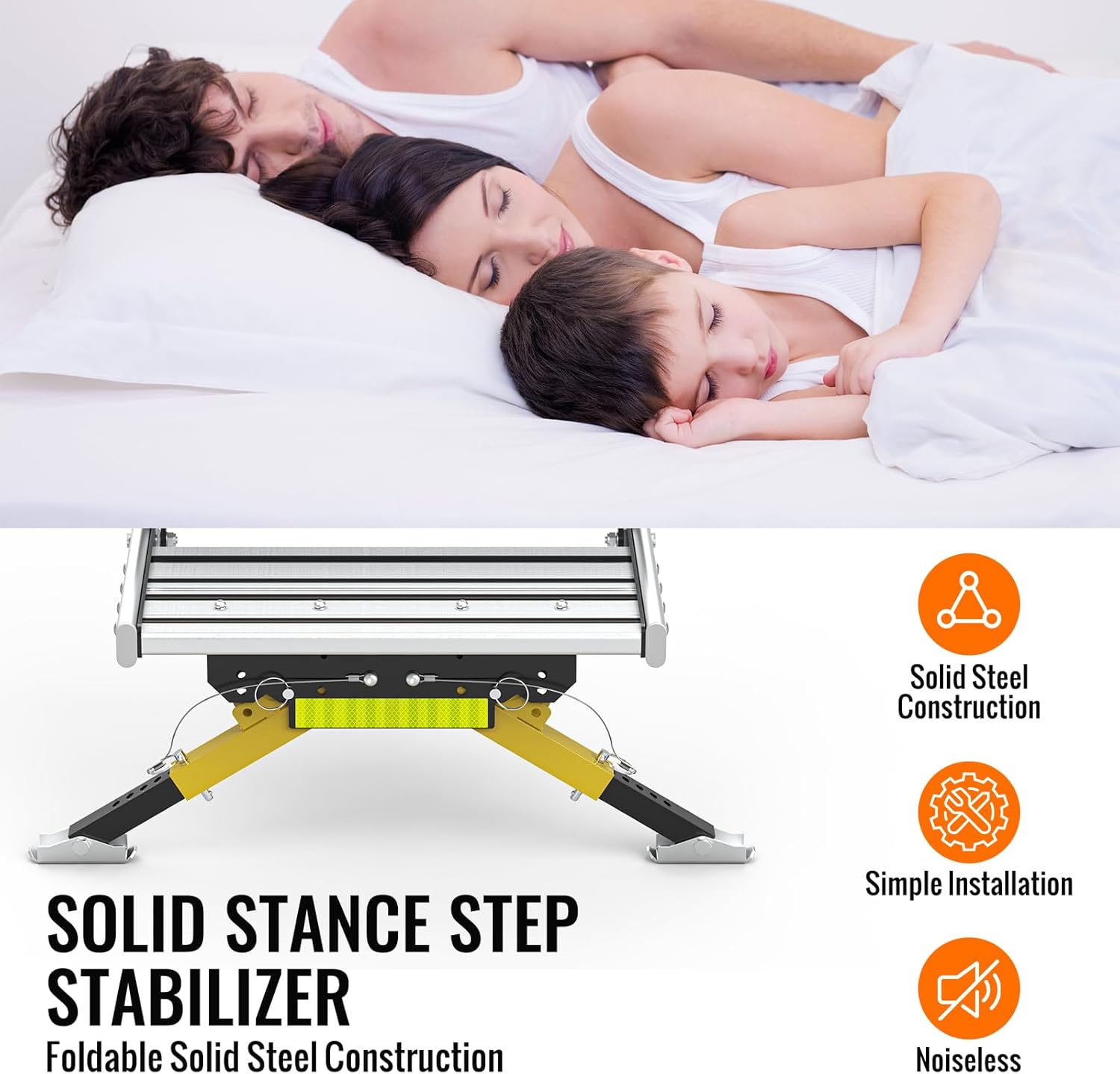 Upgraded RV Step Stabilizer Kit for 5th Wheels Travel Trailers Motorhomes Solid Stance RV Step Stabilizer Accessories for Outside Adjusted Height from 3.5" to 13.97" Easy to Fold