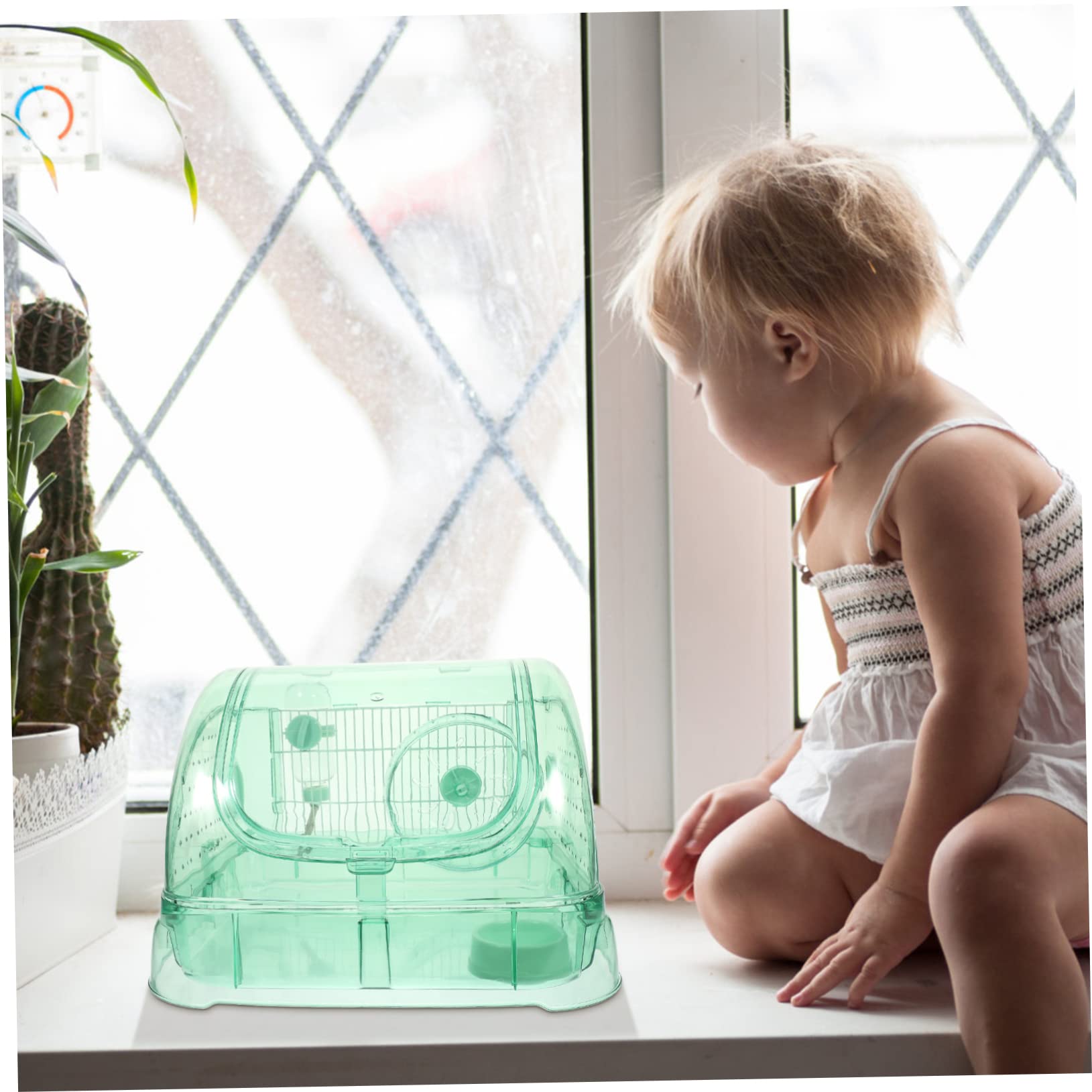 Jaula para Hámster Pequeña De Caja para Mascotas Contenedor para Cobayas Estuche Transparente para Hámster Habitación del