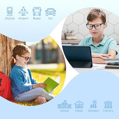 Miniatura 8 de BANIGIPA Auriculares inalámbricos para niños, audífonos inalámbricos Bluetooth 5.4 para niños, niñas y adolescentes, ligeros, cómodos, control de