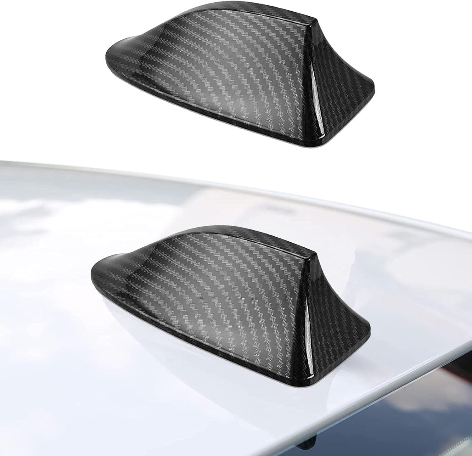 Tryagat Shark Fin Antenna for Ford Ranger T9 XL XLT XLT Wildtrak 2023 2024 +, Car Roof Decorative Aerial Base with FM/AM Connection Radio Signal Cable Waterproof,Carbon Style