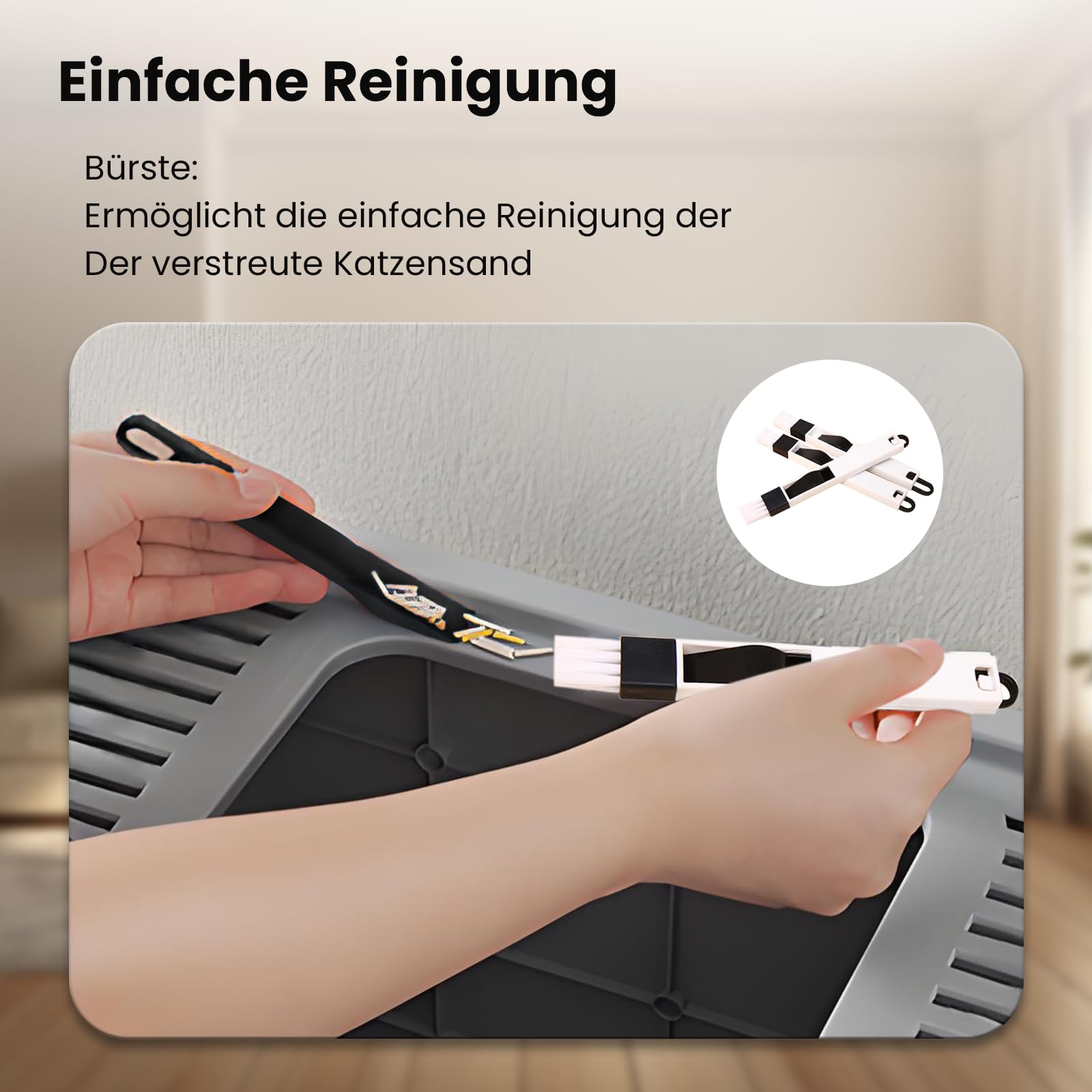 2er Set Katzenklo mit Deckel, ausziehbares Edelstahl Tablett und Katzenklo Schaufel, hop in Katzenklo XXL Katzentoilette geschlossen geräumig katzenklo groß für Katzen bis 15 kg