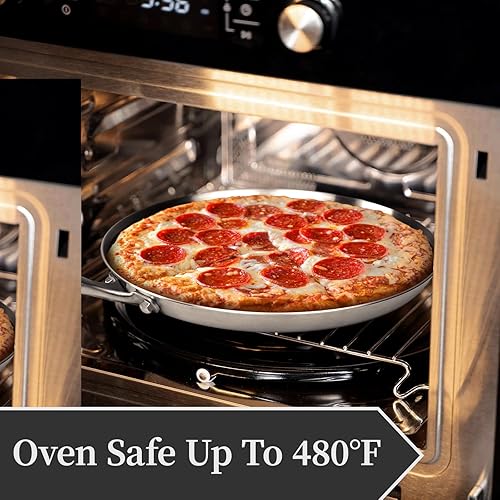 Miniatura 23 de Innerwell Sartén antiadherente para crepes, sartén plana con revestimiento de granito para tortilla Dosa Tawa, sartén para tortillas de 10 pulgadas