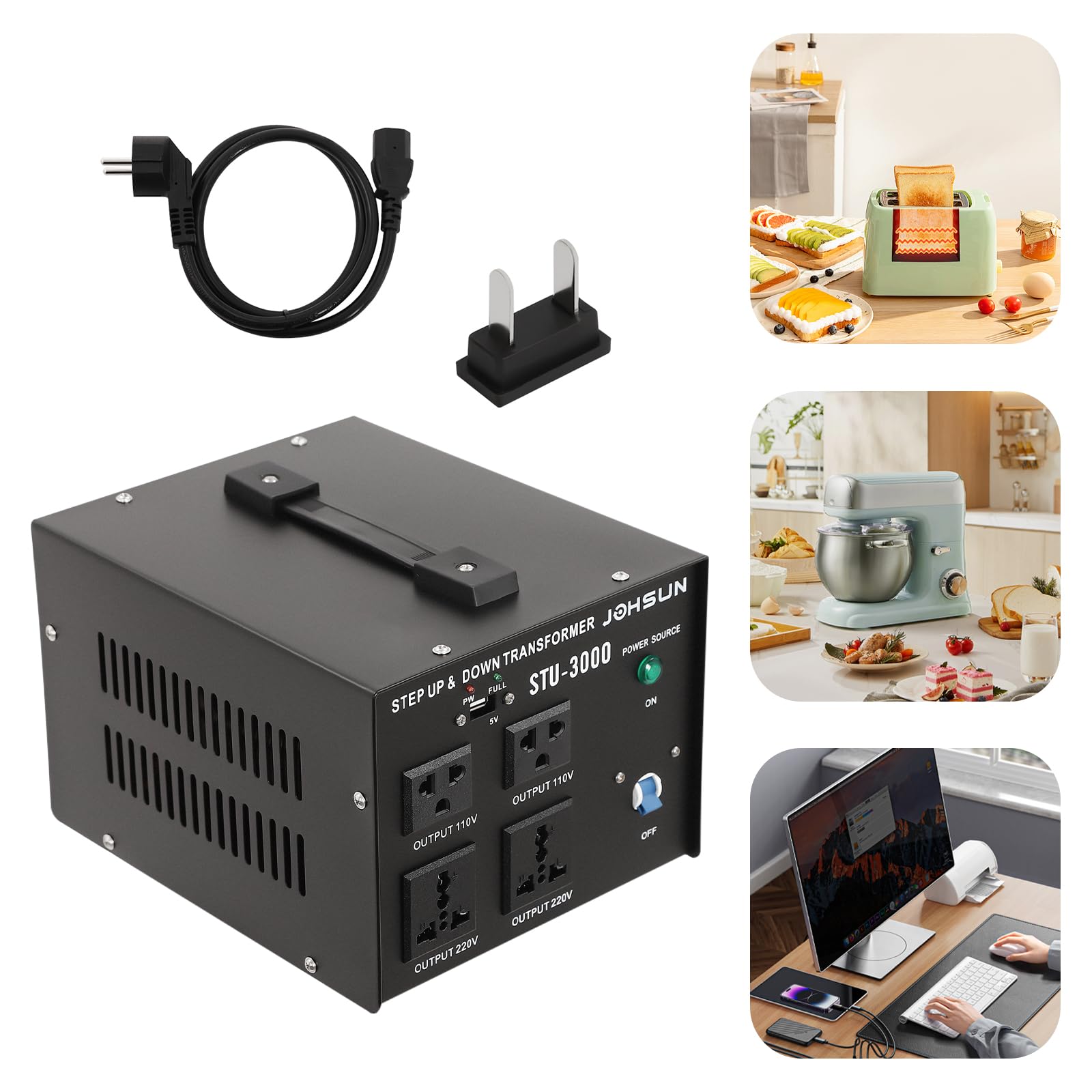 SHZICMY Trasformatore di tensione 3000 W, 220 V fino a 110 V, Step Up/Down 110 V, 220 V