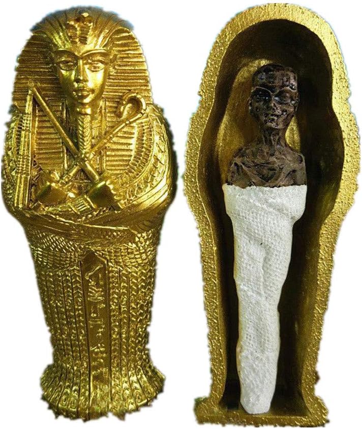 hongma Resin Ancient Egyptian Coffin Figurine Sculpture Egypt Mummy Statue Small Ornaments Miniature Model Decoration