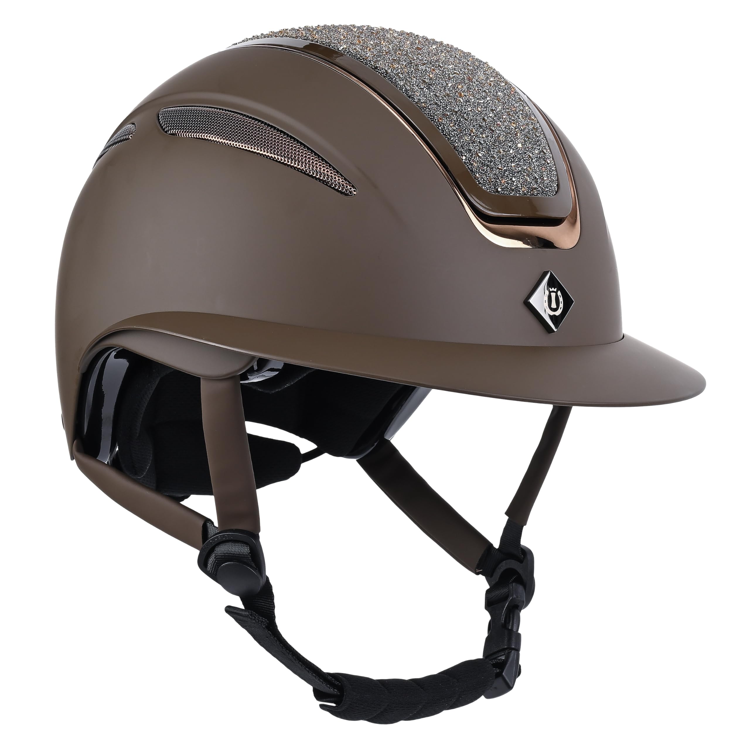 Imperial Riding IRH Olania Deluxe Big Visor Riding Hat with Large Visor, Brown, L
