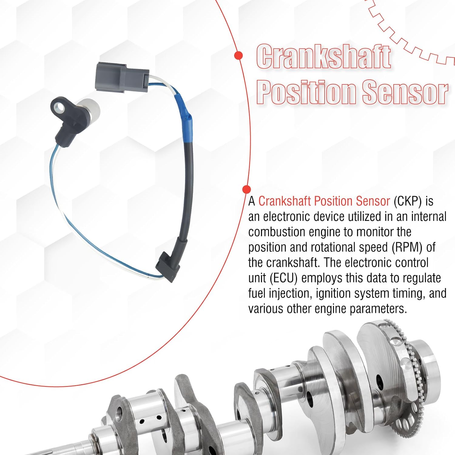 37501P8FA01 Crankshaft Position Sensor Compatible with MDX 2001-2002 Odyssey 1999-2004 Pilot 2003-2004 3.5L V6 TL 1999-2003 CL 2001-2003 3.2L V6