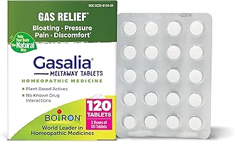 Gasalia Tablets for Relief from Gas Pressure, Abdominal Pain, Bloating, and Discomfort - 120 Count (2 Pack 60)