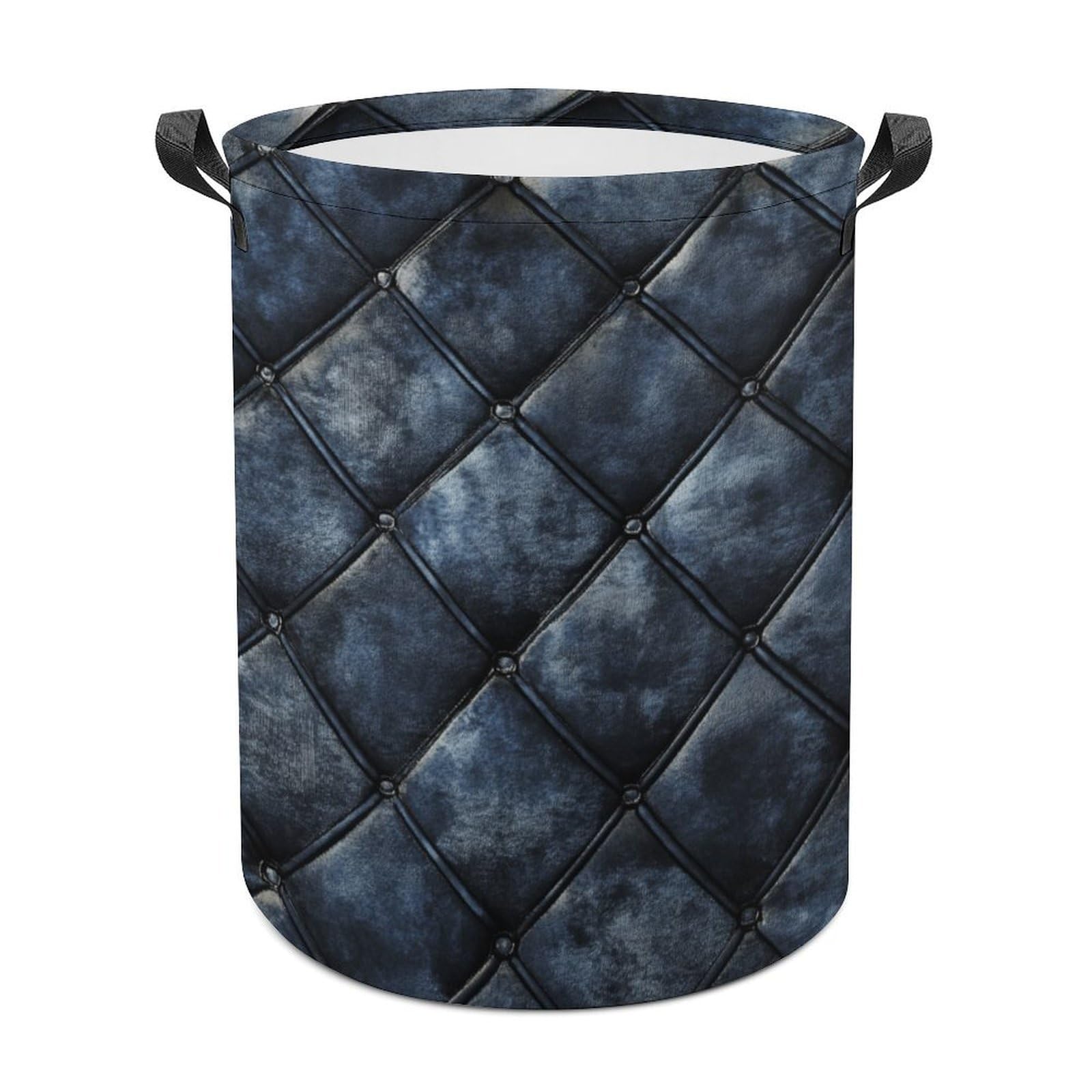 Tiled Velvet Texture Black Laundry Baskets Laundry Hamper Waterproof Foldable Storage Bin Dirty Clothes Laundry Basket for Living Room Bathroom