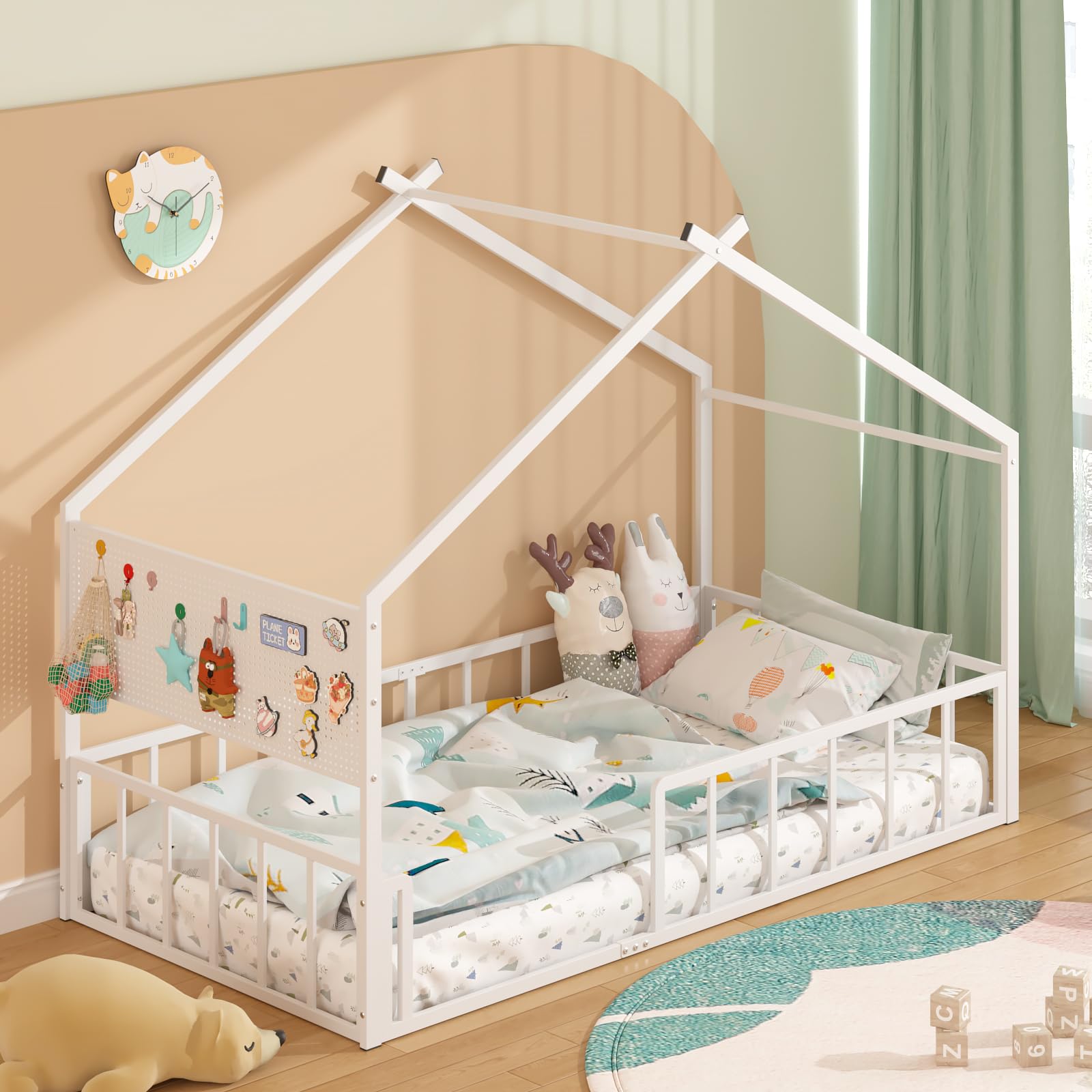 Timy House Shape Twin Size Montessori House Bed