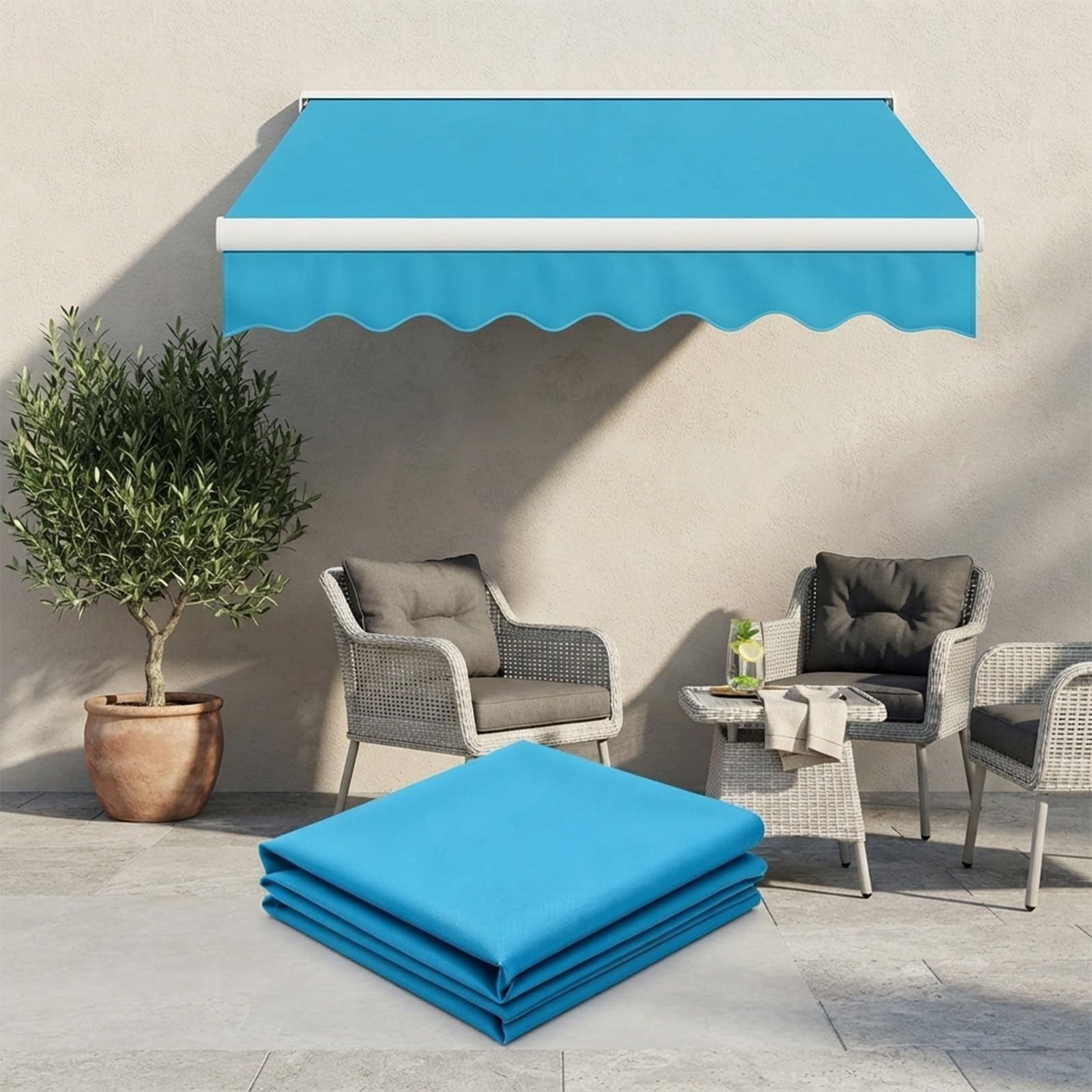 Tela de repuesto para toldo acrílica impermeable a medida de 580x300 cm