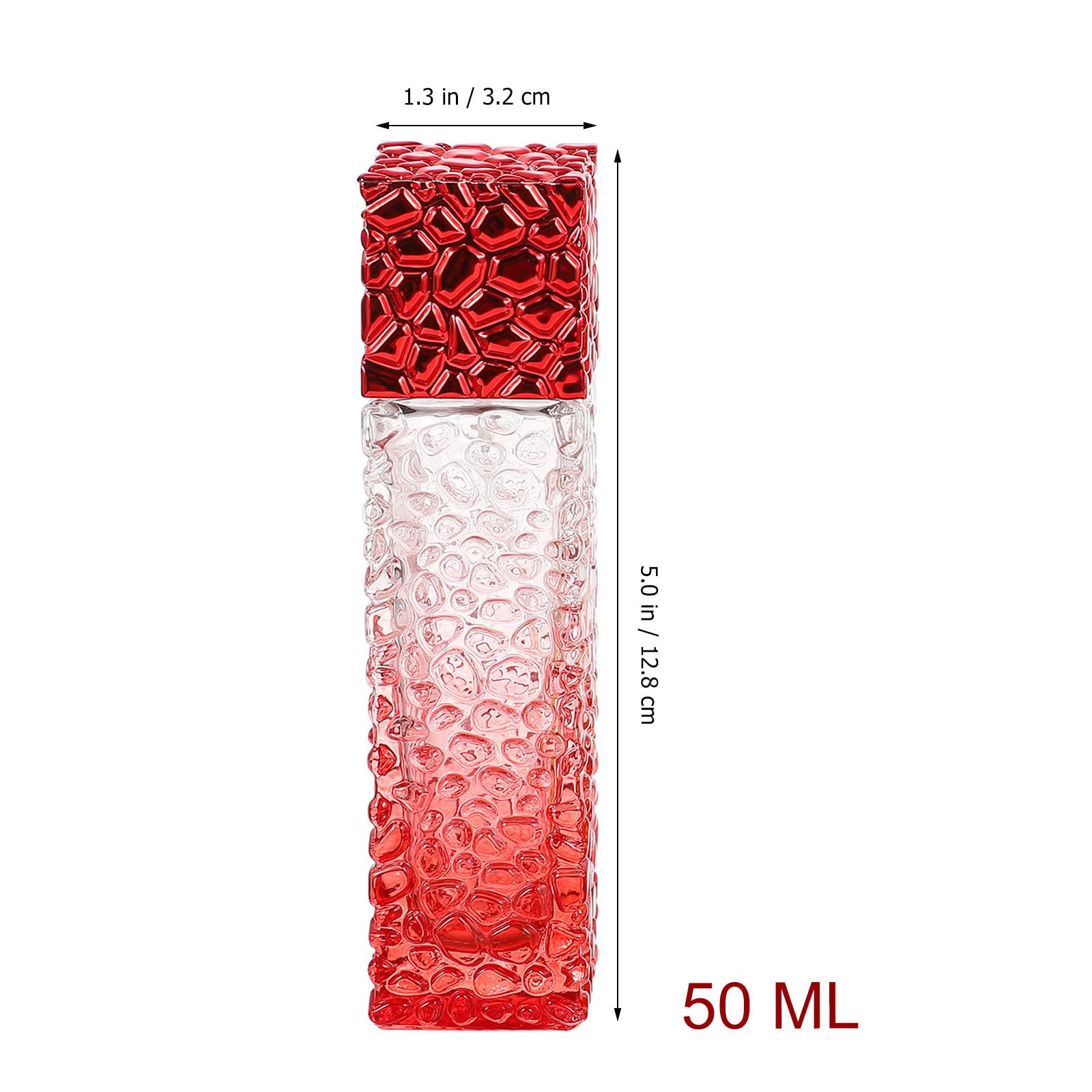 POPETPOP 6 Stück 50ml Wiederbefüllbare Parfümflasche aus Glas und Aluminium mit Sprühdesign Tragbare Duftflasche zum Nachfüllen und Reisen Zufällige Farbe