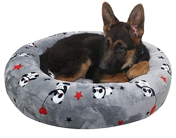 Mellifluous Soft & Breathable Velvet Flannel Portable Washable Cat Dog Pet Bed (M, Grey Cartoon Print)