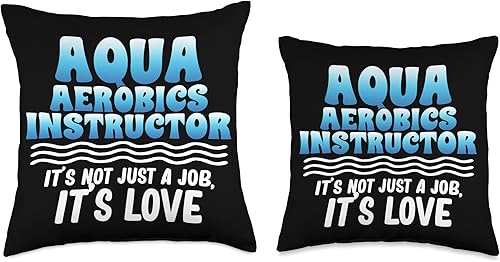 Miniatura 3 de Water Aerobics Instructor Not Job Fitness Expert Graphic Throw Pillow