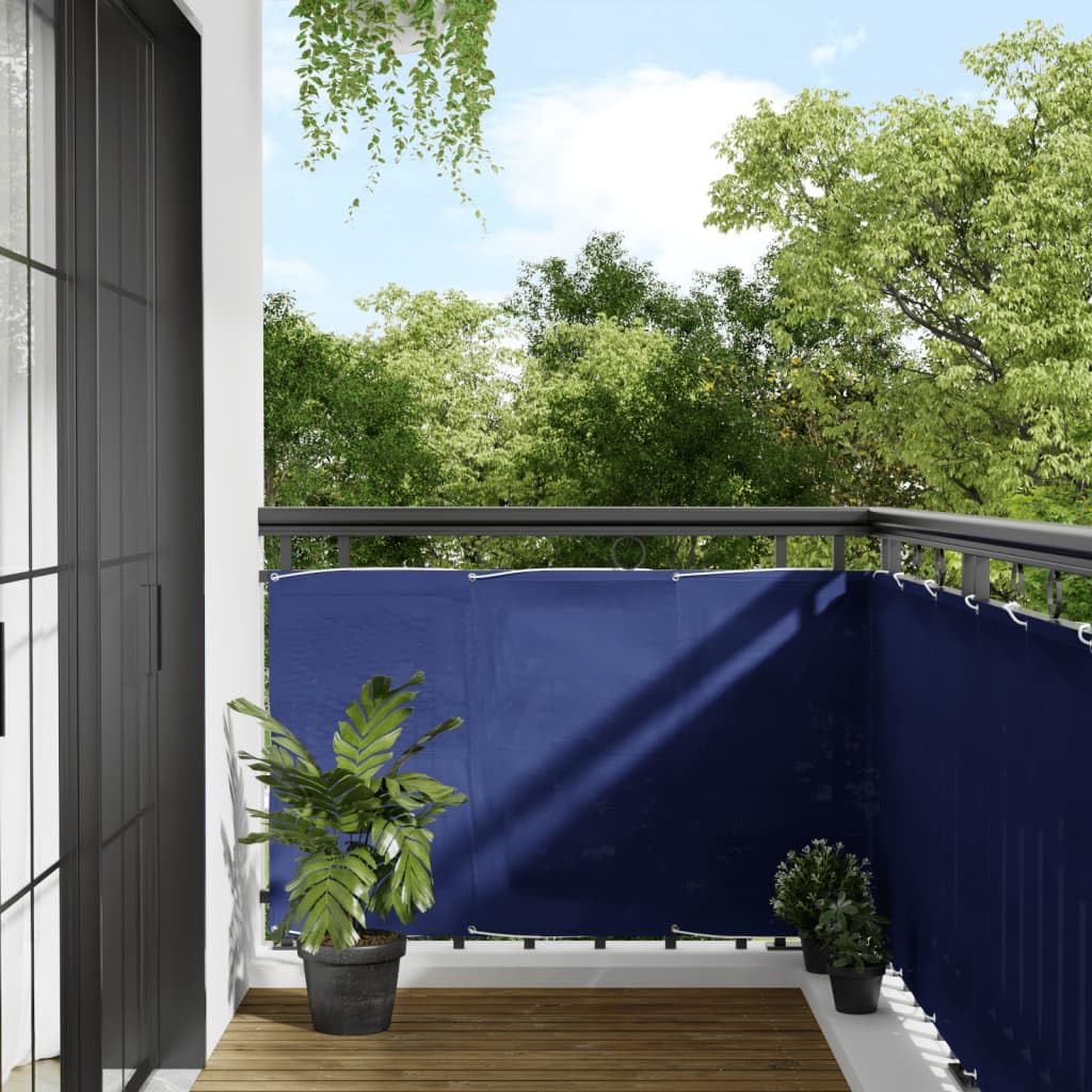 vidaXL Balkon Sichtschutz, Balkonbespannung mit Ösen Seil, Wasserfeste Balkonabdeckung, Balkonverkleidung für Balkon Terrasse, 90x800cm Blau 100% Polyester-Oxford