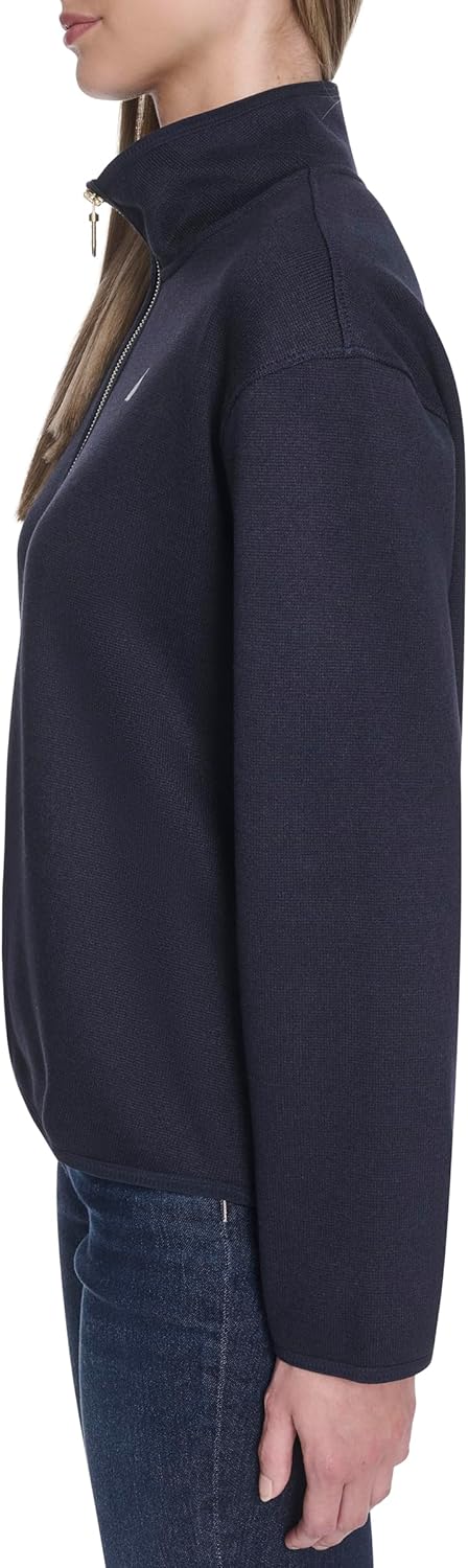 Nautica Womens Mockneck Zip Up Fleece Jacket - Image 3