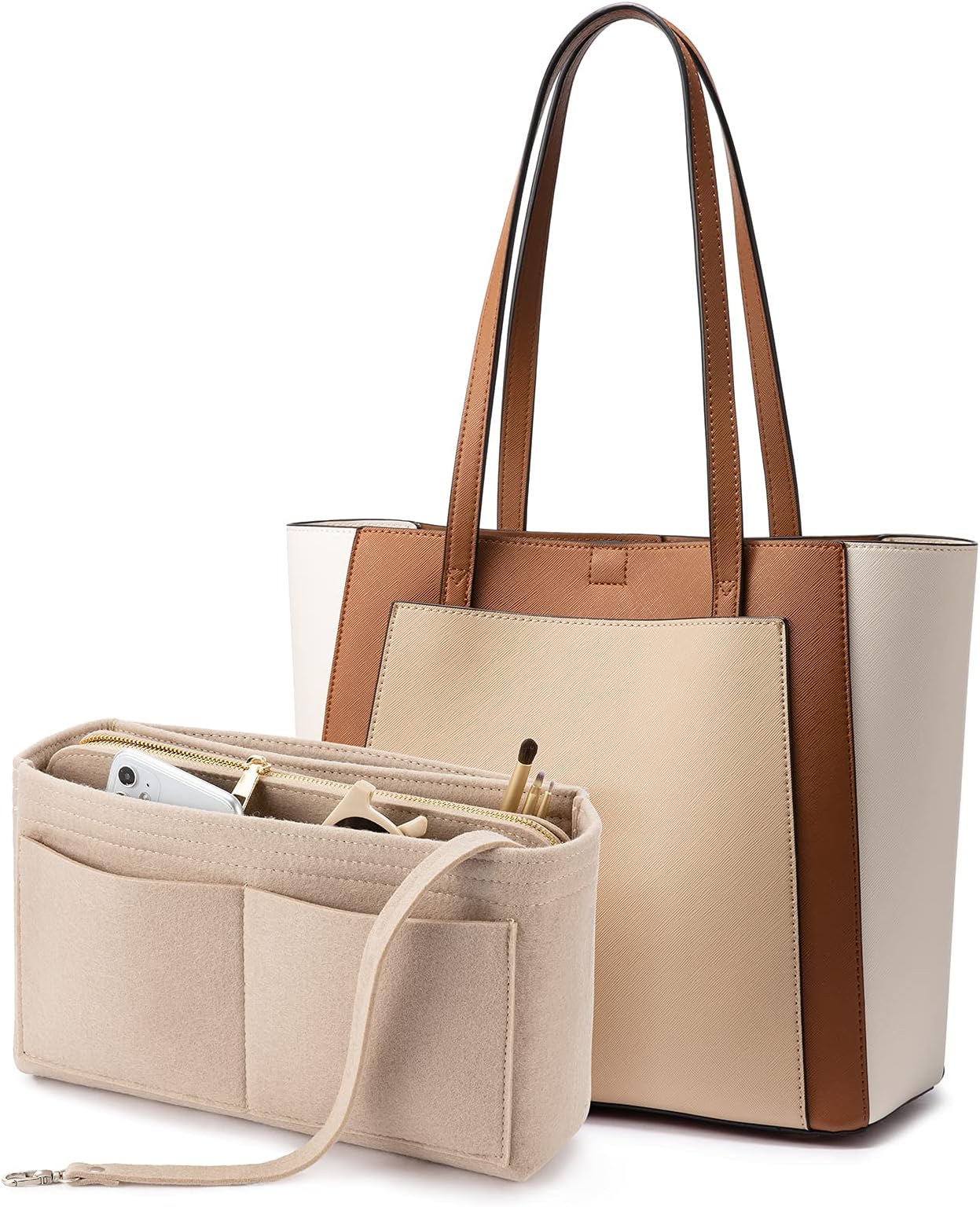 LOVEVOOK Tote Bag for Women Satchel Handbags with Purse Organizer Insert Shoulder Bags