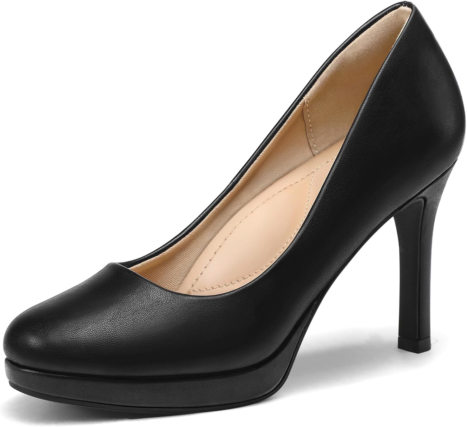 mysoft Women’s Pumps Closed Toe High Heel Pumps Round Toe Platform Dress Shoes