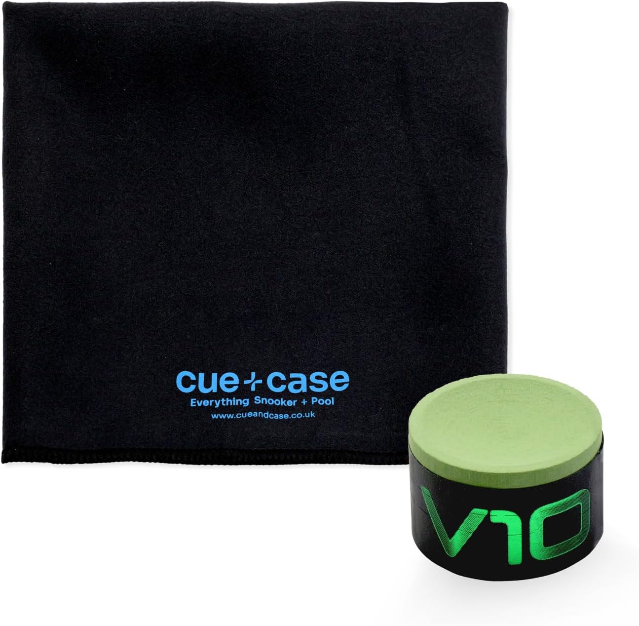 Taom V10 Professional Snooker Pool Chalk - Round Shape - Eliminates Kicks - Low Residue - Free Cue + Case Microfibre Cue Towel