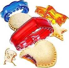 Sandwich Cutter and Sealer, 3 PCS Set Decruster Sandwich Maker for Kids, DIY Biscuit Cutters for Lunchbox and Bento Box for Boys and Girls Kids Lunch (Heart, Star, Circular)