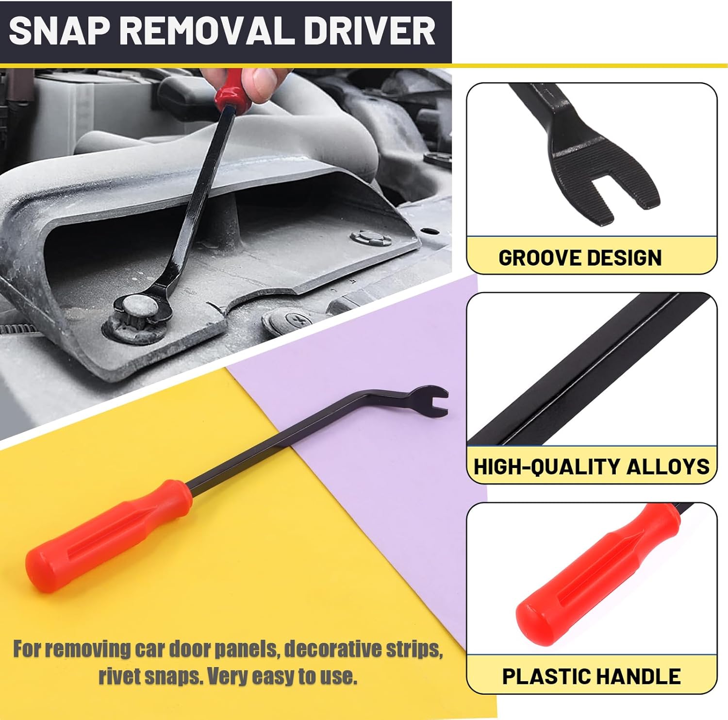 46Pcs Plastic Rivet Gun Kit with Nylon Blind Rivets, Fastener Removal Tool and Precision Tools Hooks, Plastic Rivets Safe Metal Plastic Clips Removal Hand Riveter for Automotive Removing