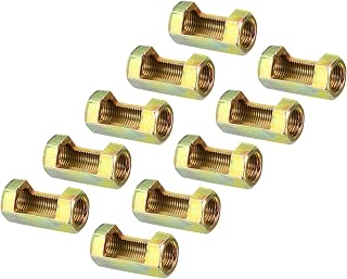 PATIKIL 1/8IP(1/8-27) Hex Coupling Nut, 10 Pack Female Thread Connector 30mm Hexagonal Sleeve Nut Rod Bar Stud Tube Joint Slotted Hardware for Lamp Repair DIY