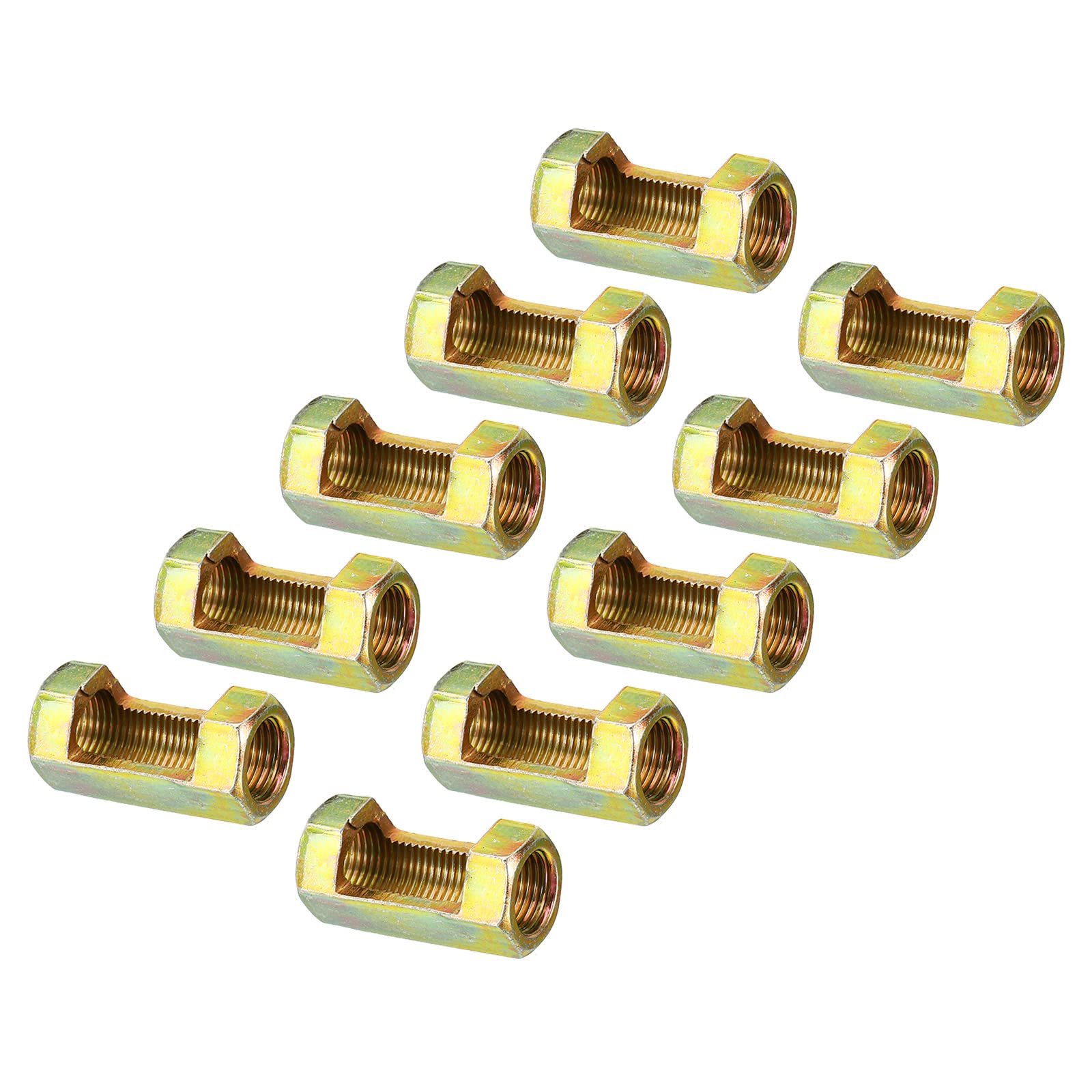 PATIKIL 1/8IP(1/8-27) Hex Coupling Nut, 10 Pack Female Thread Connector 30mm Hexagonal Sleeve Nut Rod Bar Stud Tube Joint Slotted Hardware for Lamp