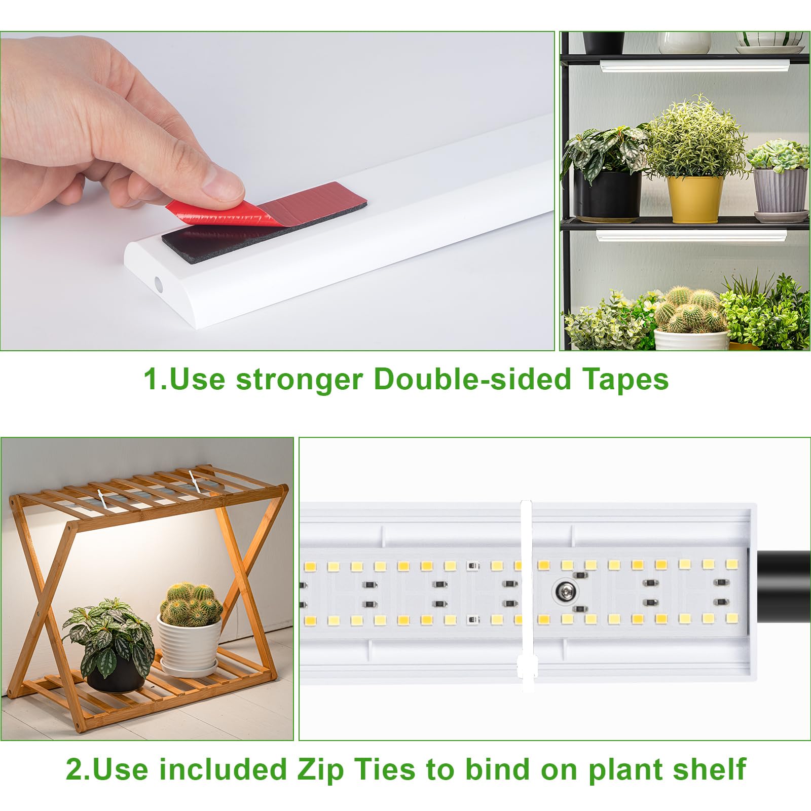 FOXGARDEN - Lot de 2 bandes lumineuses pour plantes d'intérieur, spectre complet 192 LED lumineuses avec minuterie marche/arrêt automatique 4/8/12 h, 10 luminosités à intensité variable