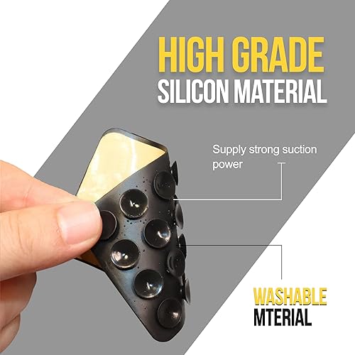 Miniatura 6 de Paquete de 2 soportes adhesivos antideslizantes de succión de silicona compatibles con iPhone y Android (blanco)