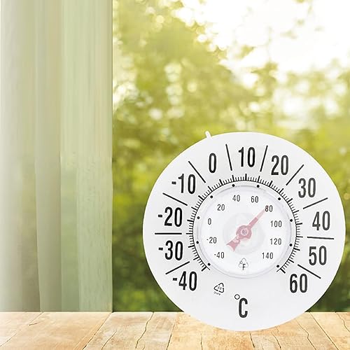 Miniatura 3 de Indoor Outdoor Temperature Gauge, Strong Suction Installation, 180mm, Wireless Weather Temperature Meter, Suction Window Thermometer Clock, Accurate