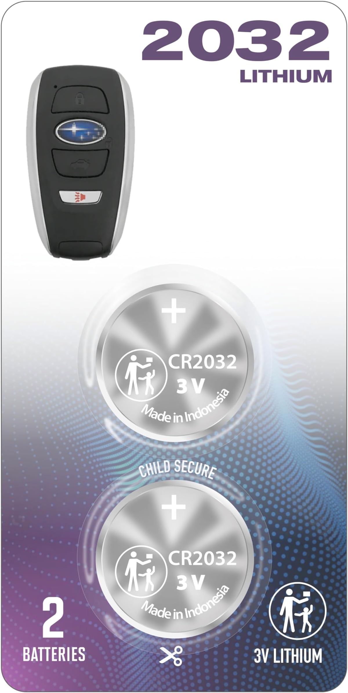 (2 PACK) CR2032 2032 OEM (With Tool) Remote Key Fob Battery for Subaru (FHYQ14AHX or 2AOKM-SB4) fits 2017-2021 case shell cover Ascent Crosstrek Forester Impreza Legacy Outback CVT STI WRX Smart