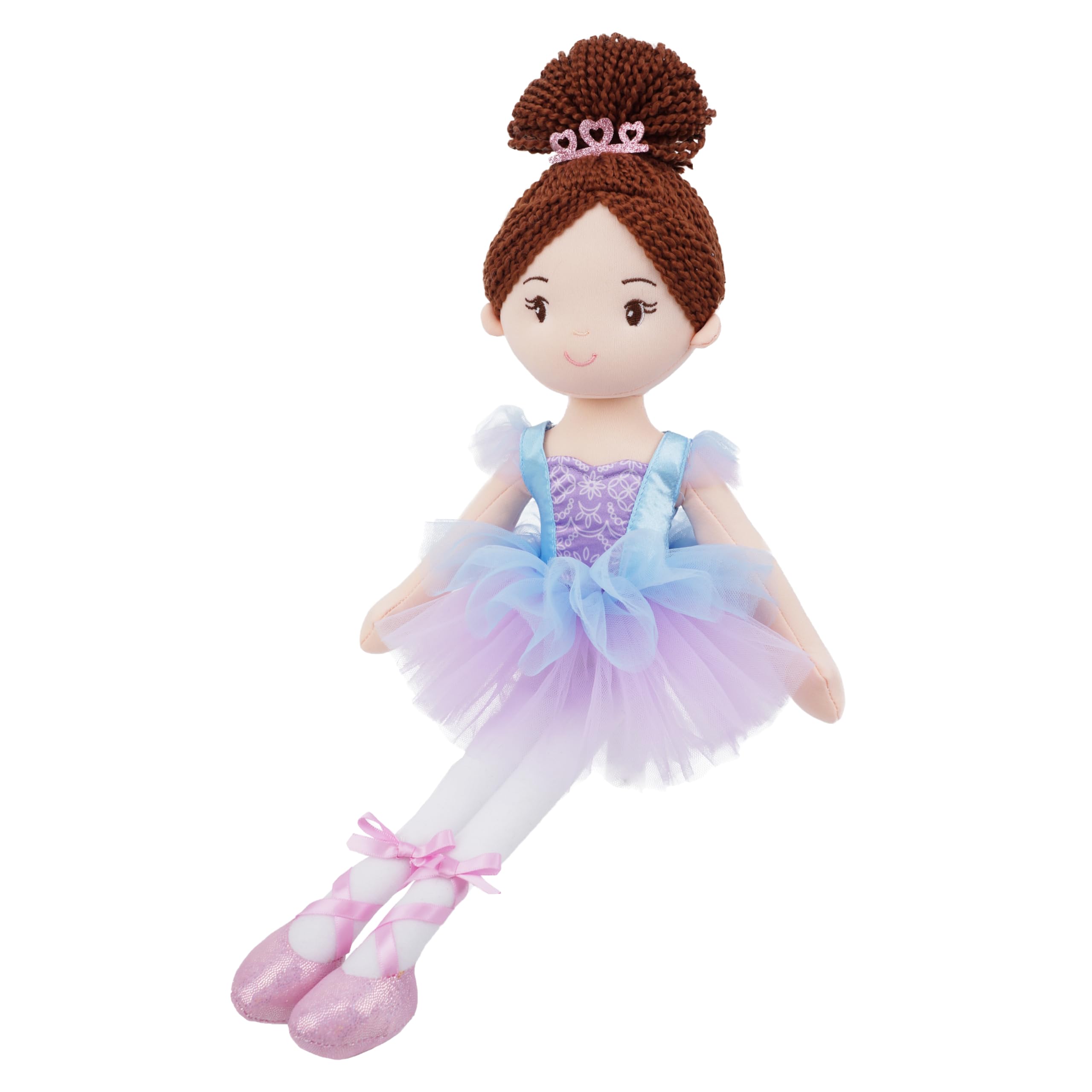 Lullaberry 40cm Ballerina Doll Bella, Soft Plush Dance Recital Gift for Girls, Stuffed Ballet Doll with Purple Tutu and Tiara - Image 4