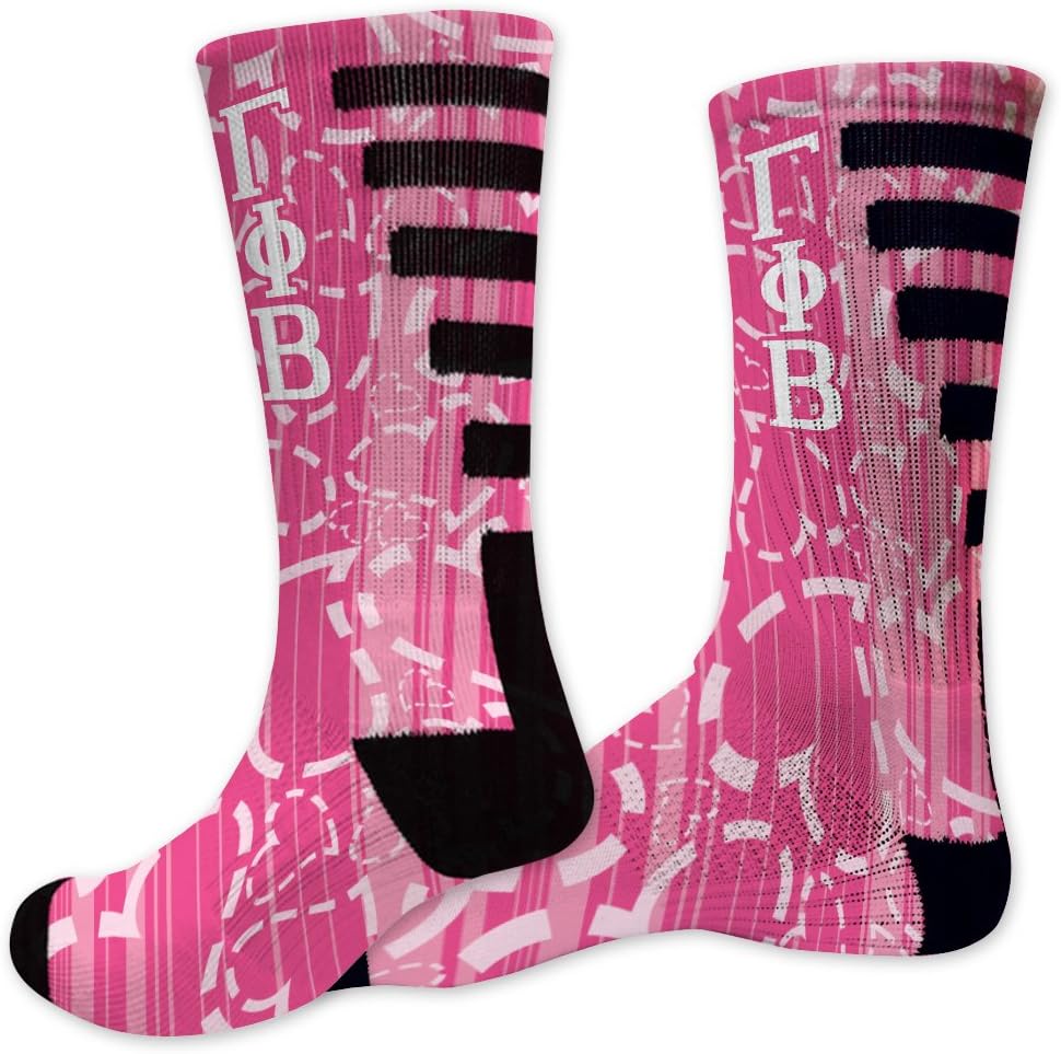 VictoryStore Apparel - Gamma Phi Beta Dashed Heart Performance Crew Socks