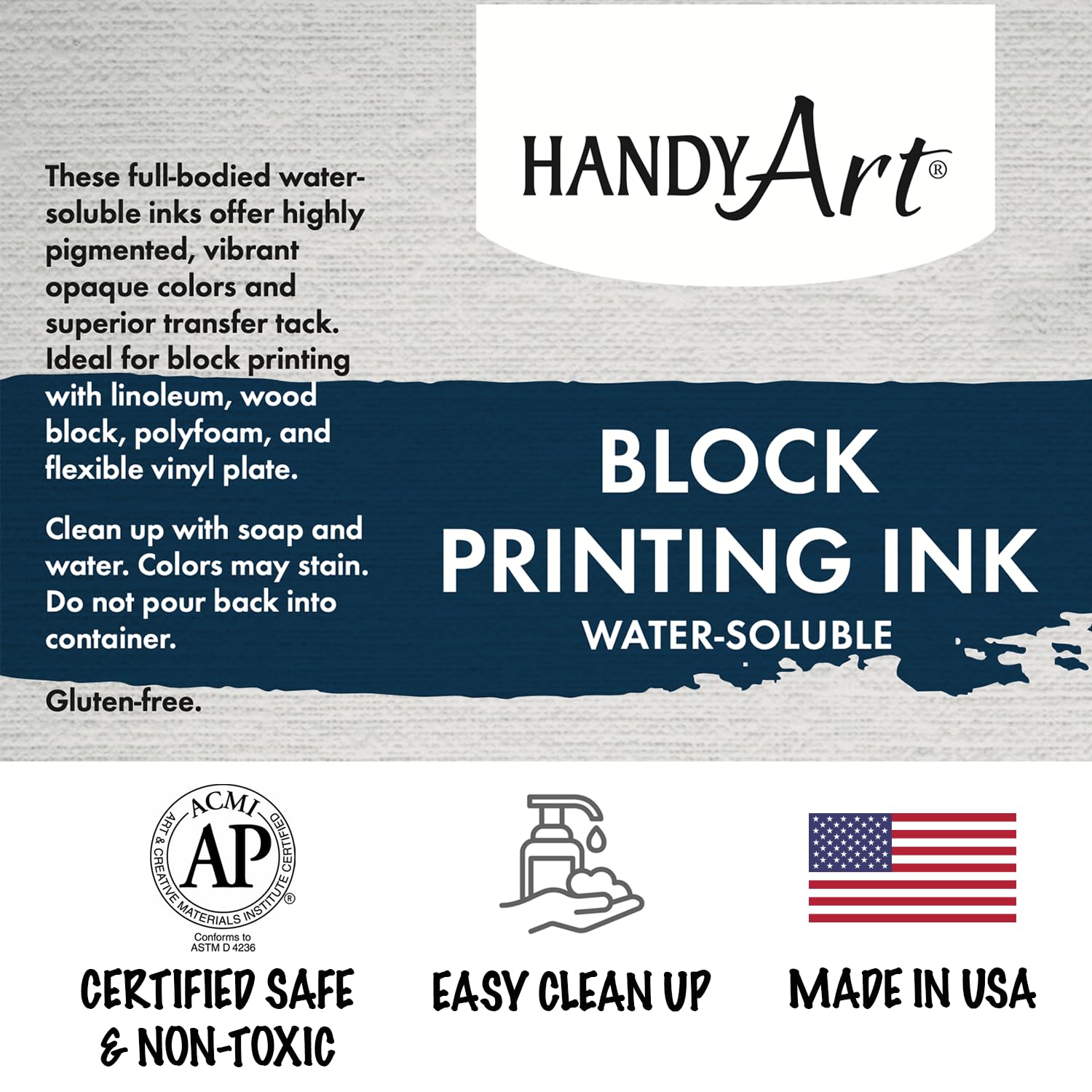Handy Art by Rock Paint 140 ml rozpuszczalny w wodzie tusz z atramentem blokowym - biały