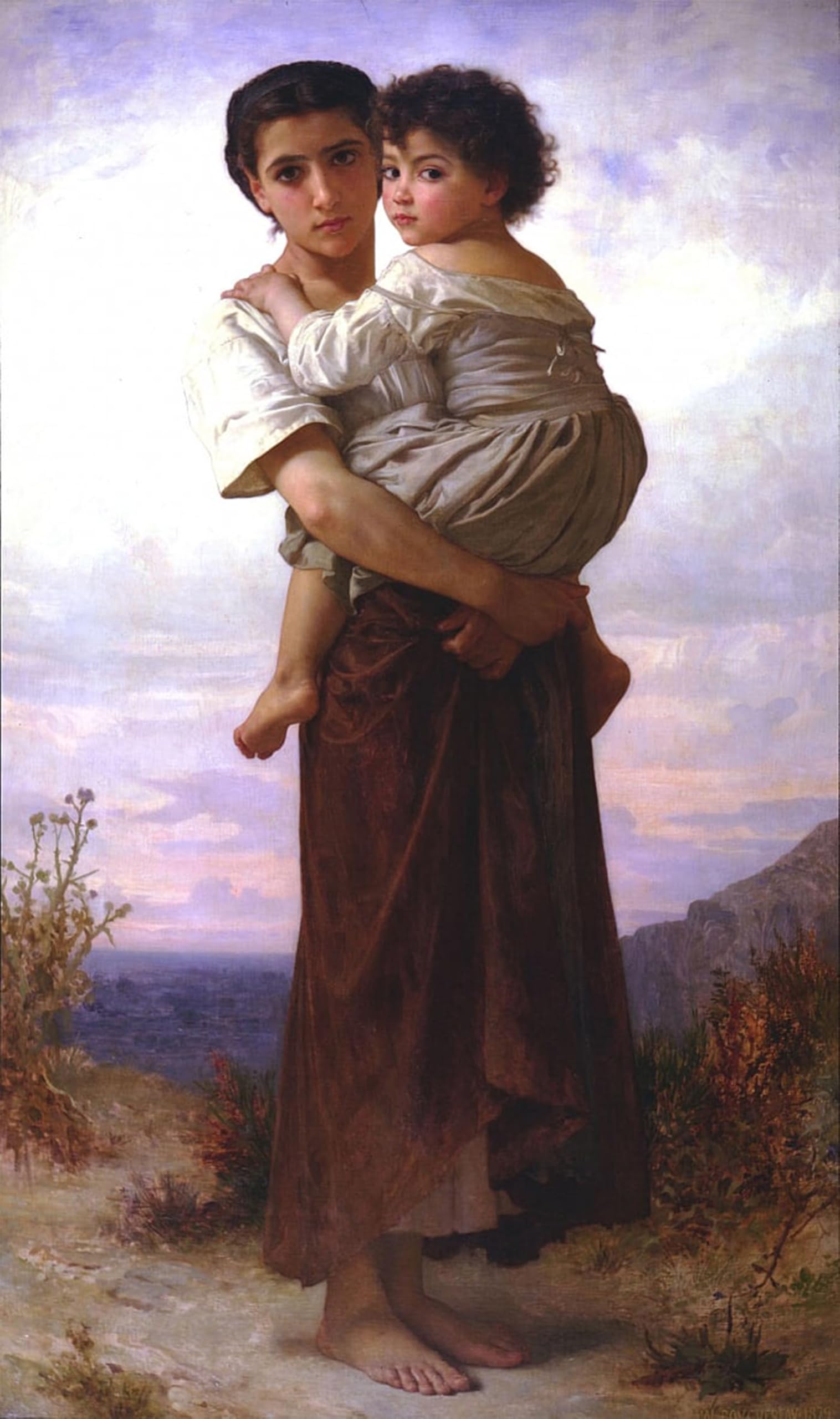 POSTERIIk Vintage Classic Picture Landscape Artwork During the Storm by William Adolphe Bouguereau Portrait Canvas Painting for Office Home Decor 60x90cm