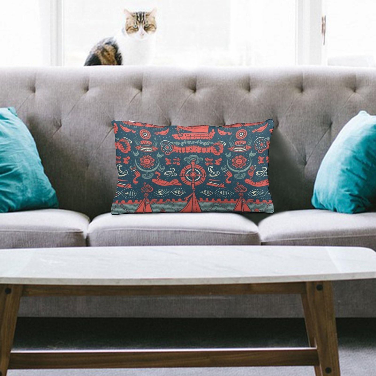 NTVOWPZO Decoration Throw Pillow Covers 8"x12" Pillowcases Covers Sailboat Pattern Soft Pillowcases Modern Farmhouse Home Decor Sofa Cushions Covers for Couch Bed Living Room