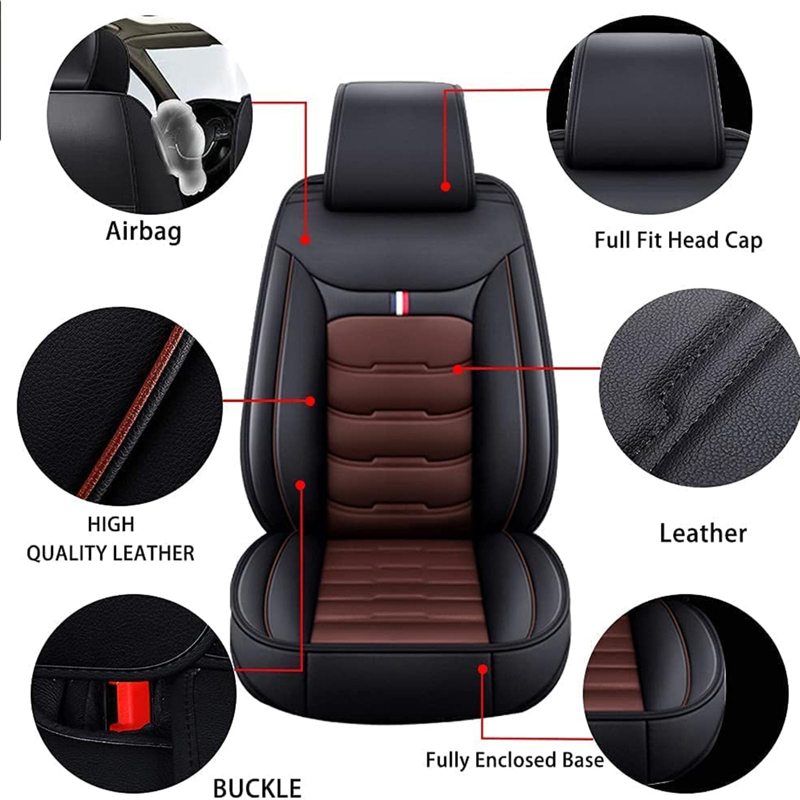 NISMIA Auto Sitzbezüge Für Ford Fiesta - Leder Komplettset In Rot