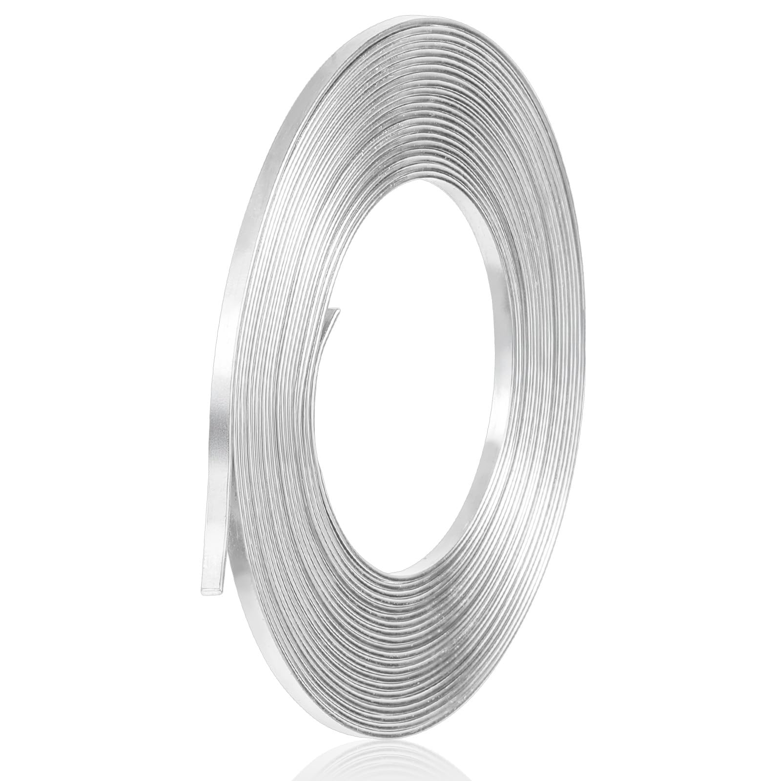 Photo 1 of 196 Inch Flat Aluminum Wire, Wide Flat Jewelry Craft Wire Jewelry Making Supplies for Christmas Tree Decoration Face Masks Bezel Sculpting Armature Making Gem (5mm Wide, Silver, 1)