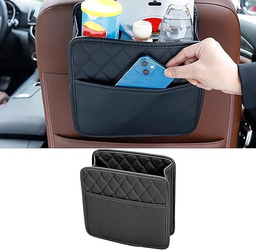 Organizador de respaldo de asiento de automóvil, de piel sintética, bolsillo de almacenamiento para colgar del asiento trasero del vehículo,