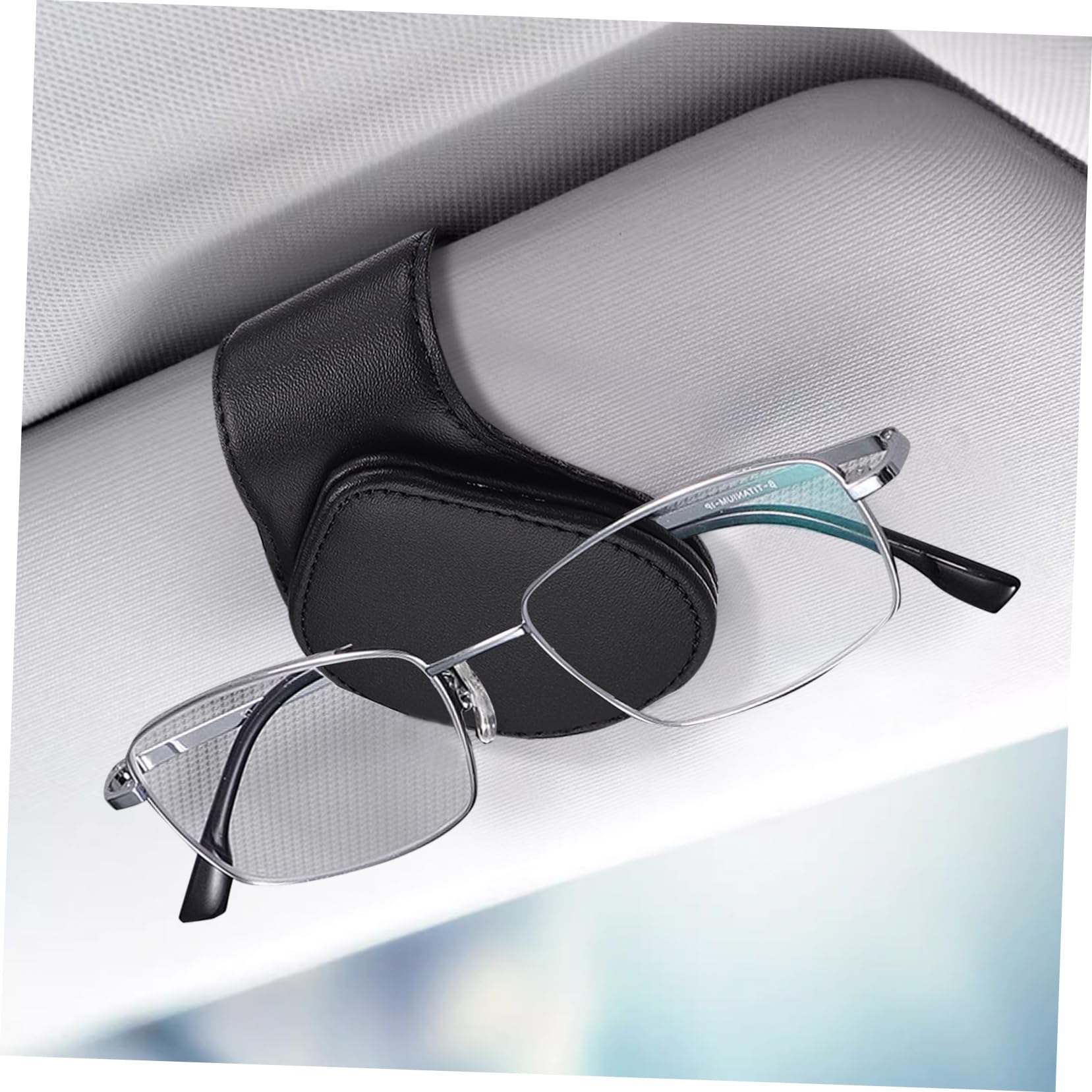 LIFKOME 6stücke Auto Sonnenbrillenhalterung Für Sonnenblende Brillenablage Für Auto Pu- Magnetische Halterung Für Brillen Und Karten Leicht Zu Installieren