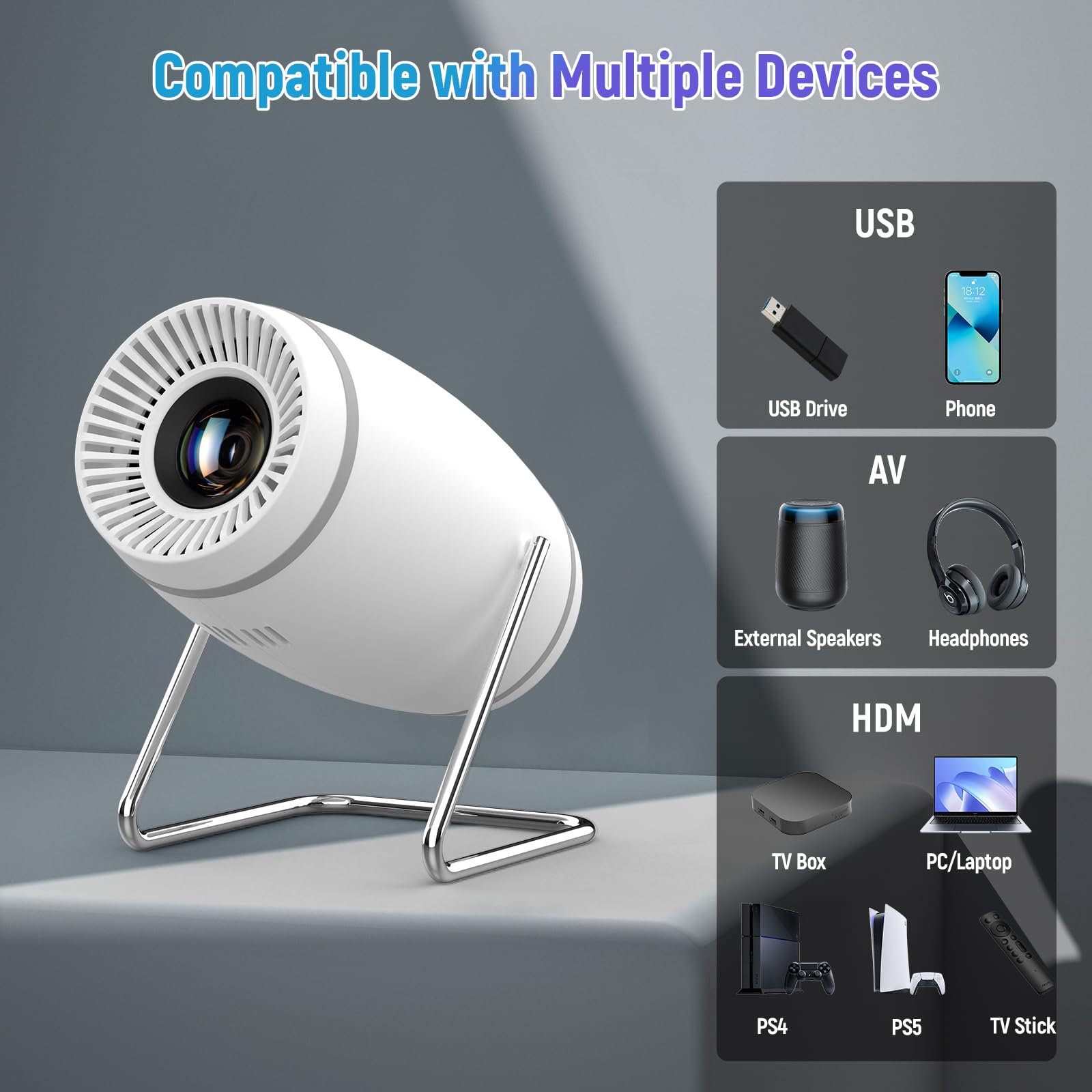 Amazon.com: FEARWIKY Mini Portable Movie Projector with WiFi and