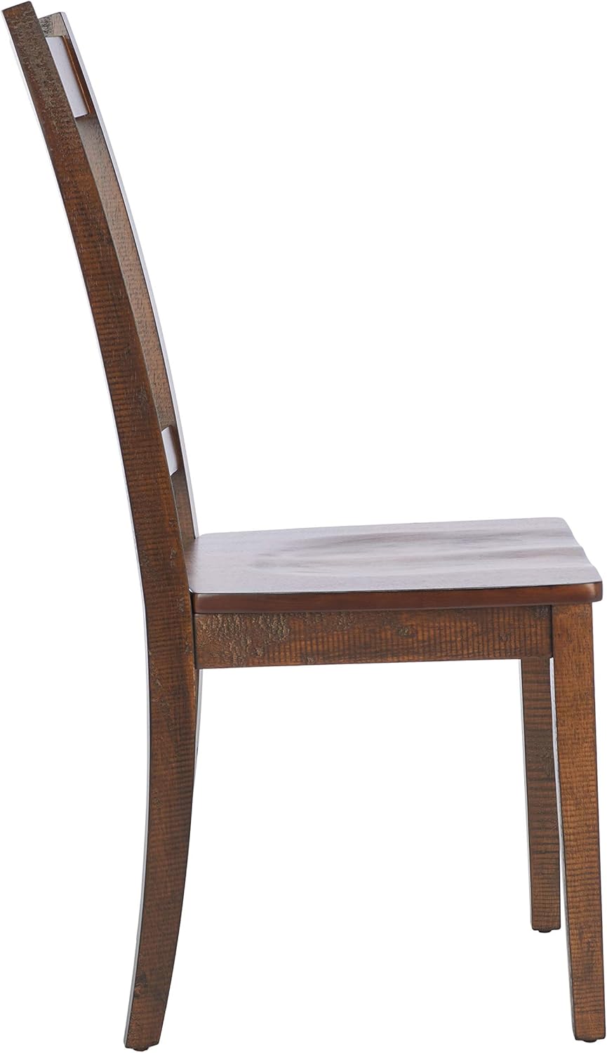 Rustic Café Finish Classic Splat Back Dining Chair Set of 2