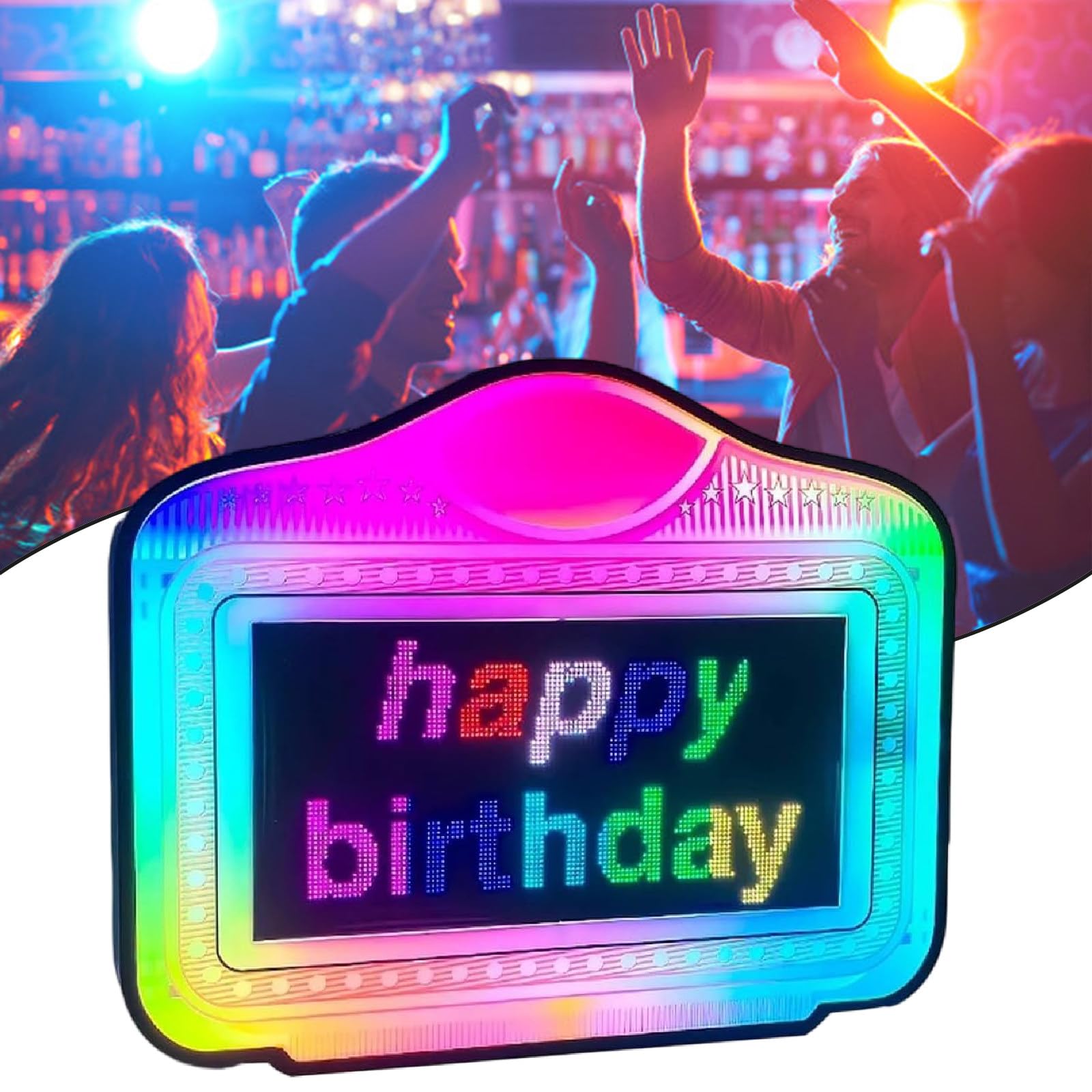 LYDZUSDP Led Screen Bottle Presenter Personalized Text,Bottle Service Sign,Edit The Message by App,for Night Club,Cinema Light Box Club Signs
