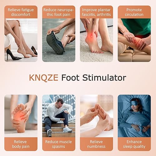 Miniatura 8 de KNQZE Foot Massager for Neuropathy, TENS + EMS Foot Stimulator for Circulation, 10 Modes + 20 Intensities, Wireless Remote, Neuropathy Pain Relief