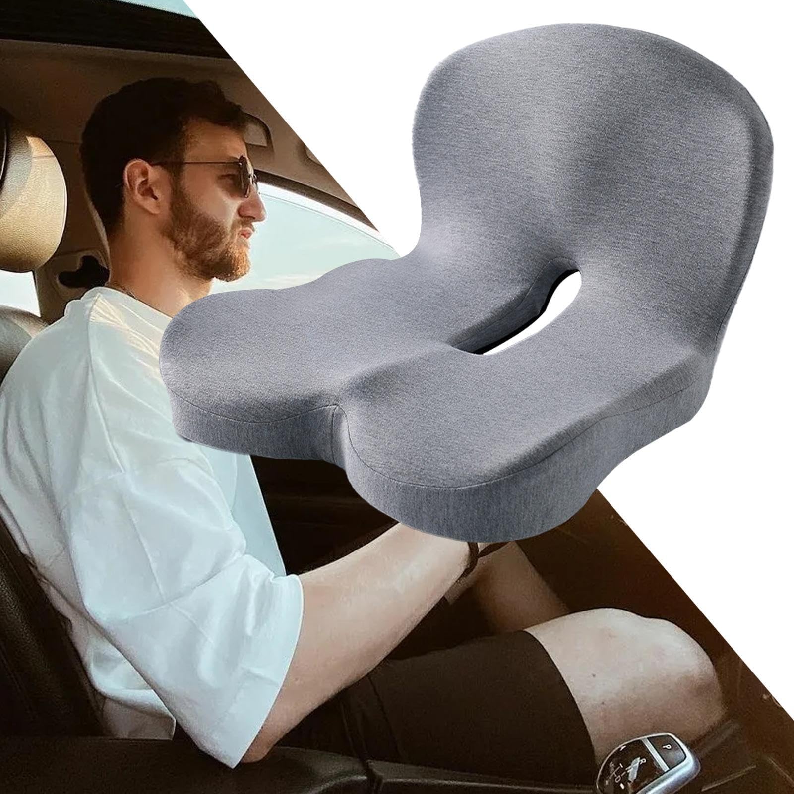 Genérico Cuscino per sedile auto: cuscino per sedile auto | Cuscino in memory foam per sedile conducente di camion, supporto per sedili semi-rimorchi, schienale ergonomico